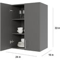 24 x 33 Inch Wall set of 1, Kitchen Wall Mounted Wooden Storage