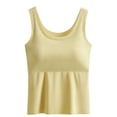thumbnail image 3 of Letimco Soft Seamless Bralette Tank Top for Women - Sleeveless Round Neck Solid Color With Built In Bra Pads for Yoga Daily Home, 3 of 7