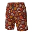 thumbnail image 4 of Susaid Autumn Warm Tone Maple Leaf Print Men's Swim Trunks Hawaiian Bathing Mesh Lining Suit Swimsuits Beach Shorts with Pockets-3X-Large, 4 of 6