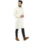 SKAVIJ Hommes Tunique Coton Longue Kurta Casual Chemise Regular Fit (Petit, Off-White) – image 4 sur 5