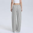 thumbnail image 4 of UVEASISHA Women's Plaid Wide Leg Pants Summer Casual Palazzo Pants Elastic Waist Comfy Baggy Trousers with Pockets Gray L, 4 of 8