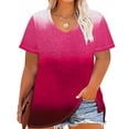 thumbnail image 4 of Short pour Femmes Col en V Manches Courtes Imprimé Base Chemise pour Femmes, Haut Décontracté Grande Taille Imitation Rack, 4 of 9