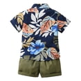 thumbnail image 4 of GYRATEDREAM Boys Shorts Set Summer Outfits Clothes Button Down Short Sleeve Shirt and Shorts Set Hawaii Shirts Sets for 6-12M, 4 of 7