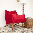 thumbnail image 4 of Fauteuil d'Appoint en Velours Rouge Style Mobilier Mid-Century Modern, 4 of 8