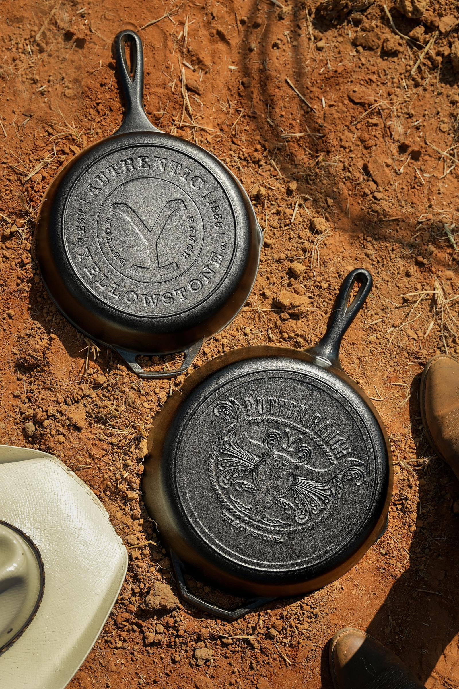 Lodge Authentic Yellowstone Y Logo 10 .25 in. Cast Iron Skillet in