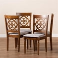 thumbnail image 6 of Baxton Studio Lylah Modern and Contemporary Grey Fabric Upholstered and Walnut Brown Finished Wood 4-Piece Dining Chair, 6 of 7