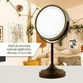 thumbnail image 5 of OVENTE 7" Rechargeable Lighted Tabletop Makeup Mirror with 1X/7X Magnification, Double Sided Magnifying Vanity Mirror, 360° Swivel Design, LED White Light and USB Plug, Antique Bronze MCTR70ABZ1X7X, 5 of 7