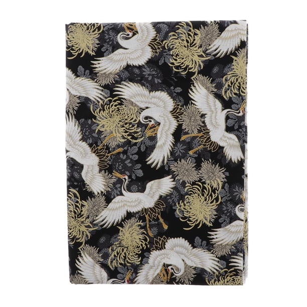 Tela japonesa de Japan Fabric para niños, fundas de almohada, fundas de almohada, etc. Crisantemo Negro