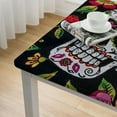thumbnail image 4 of BANET Square Tablecloth Flower Skull Skull Mysterious Fitted Table Cover Washable Tablecloths for Kitchen Dining Party white, 4 of 7