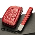thumbnail image 4 of Vitodeco Genuine Leather Smart Key Fob Case Cover Protector- Compatible with Cadillac CT4, CT5, VISTIQ, OPTIQ, Lyriq (2020 - 2026 Models)- 5-Button, Red, 4 of 5