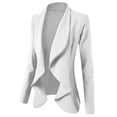 thumbnail image 2 of Doublju Women's Long Sleeve Crepe Flare Blazer with Shawl Collar with Plus Size, 2 of 4