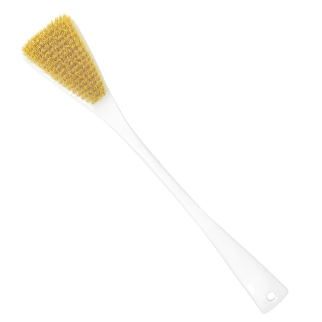 Fuller Brush Cepillo para ducha y baño - Exfoliante corporal - Mango contorneado de 16 pulgadas con cerdas de poliéster - Alcance total incluyendo espalda, cuello, hombros y pies - Duradero y suave pa
