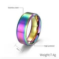 thumbnail image 2 of PAMTIER Stainless Steel 8MM Brushed Minimalist Wedding Band Ring for Men Women Rainbow Size 6, 2 of 6