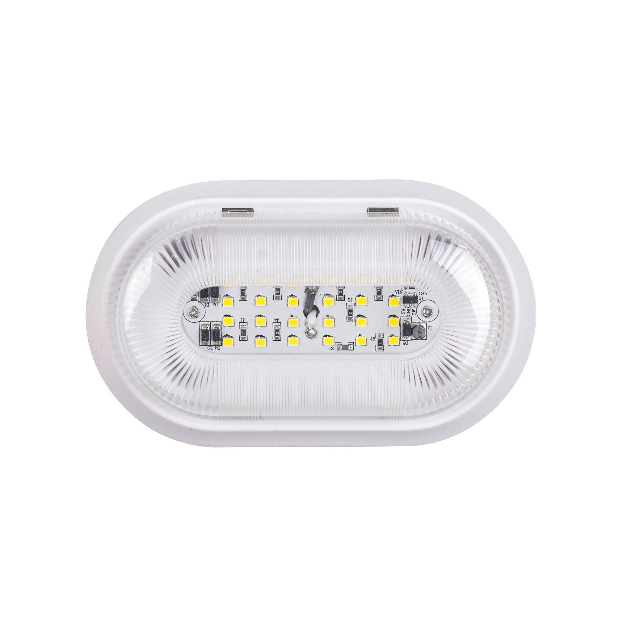 Makerz 0 68 280 Lumen RV Porch Light with Aluminum Plate - 10-24 Volt DC, White
