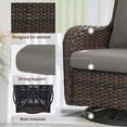 thumbnail image 6 of Bellefurn Patio Furniture Set with Fire Pit,9-Piece Outdoor Conversation Set with Patio Swivel Chairs Sectional Sofa and 2 Ottomans Side Table for Balcony, Porch, Garden, 6 of 11