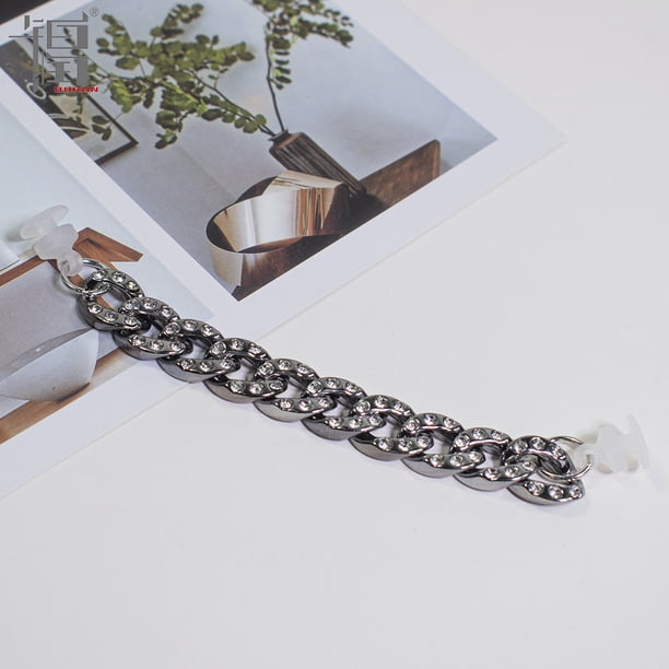 Cadena para zapatos con agujeros de acrílico incrustado con diamantes, accesorios para zapatos, cadena para dedos del pie, cadena para zapatos de jardín, cadena para zapatos con diamantes, cadena