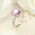 thumbnail image 4 of 2ct Pink Cz Love Heart Engagement Band Women's 925 Silver Wedding Ring Size 6-10, 4 of 5