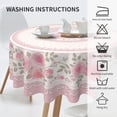 thumbnail image 2 of Pink Vintage Floral Roses Round Tablecloth 60 Inch, Waterproof Stain Resistance Round Table Cloth Decorative Tablecloth Picnic Party Indoor Outdoor, 2 of 6