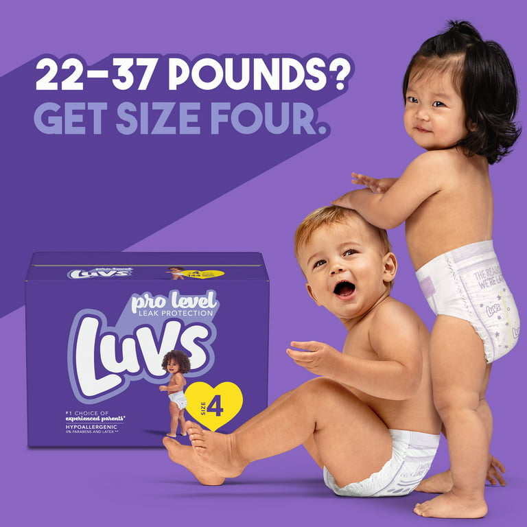 Luvs Pro Level Leak Protection Diapers Size 4 258 Count