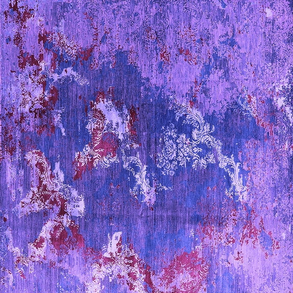 Ahgly Company Indoor Square Oriental Purple Industrial Area Rugs, 4' Square