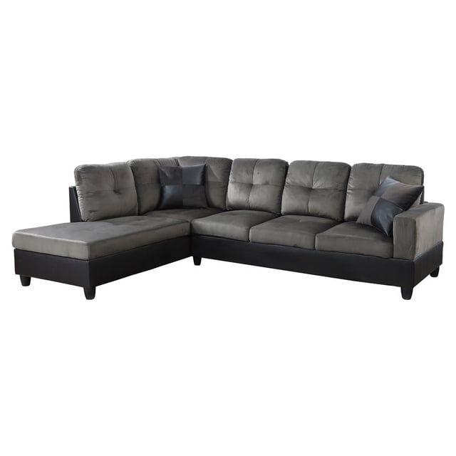 Star Home Living Corp Timmy Fabric Left Facing Sectional in Taupe Gray