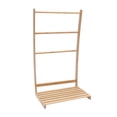 thumbnail image 5 of Wuzstar 3 Tier Bamboo Towel Rack Solid Wood Leaning Ladder Quilts Drying Stand Holder for Living Room or Bedroom, 5 of 12