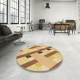 thumbnail image 4 of Ahgly Company Machine Washable Indoor Round Transitional Red Area Rugs, 8' Round, 4 of 7