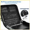 thumbnail image 4 of Dark Green Roses Printed Zipper Binder with Handle&Shoulder Strap 2 inch 3 Ring 500+300 Sheet Capacity File Folder Organizer, 4 of 8