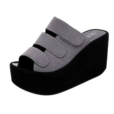 

ZTTD Womens Wedges Non-Slip Open Toe Flip-Flops Breathable Thick Bottom Shoe Slippers Women s Slipper A