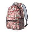 thumbnail image 2 of Baseballs and Stripes Red White Backpack for School, Cute School Bag with Adjustable Shoulder Straps and Padded Back, 15.3"x11"x6.7", 2 of 5
