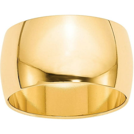 Primal Gold 14 Karat Yellow Gold 12mm Half Round Band Size 7.5