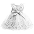 thumbnail image 2 of Baby Girls Lace Dress Baptism Christening Bowknot Wedding Birthday Party Dress, 2 of 6