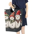 thumbnail image 4 of Yayeee Freestanding Laundry Hamper with Handle Collapsible Large Storage Basket for Clothes, Red Snowmen, 4 of 7