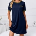 thumbnail image 2 of Dyegold Sundresses for Women Casual Beach - Sun Dresses Women Summer Casual Round Neck Short Sleeve Solid Color Loose Midi Sundress ​Plus Size Tshirt ​Party ​Dress, 2 of 6
