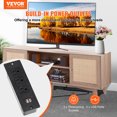 thumbnail image 2 of VEVOR Meuble TV en Rotin pour TV Boho 75 Pouces avec Douille Intégrée Chêne, 2 of 9