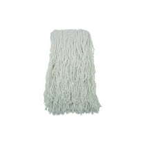 Boardwalk Banded Rayon Cut-End Mop Heads, #24, White, 1.25" Headband, 12/Carton