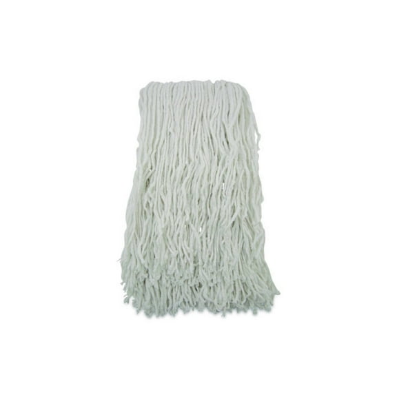 Boardwalk Banded Rayon Cut-End Mop Heads, #24, White, 1.25" Headband, 12/Carton