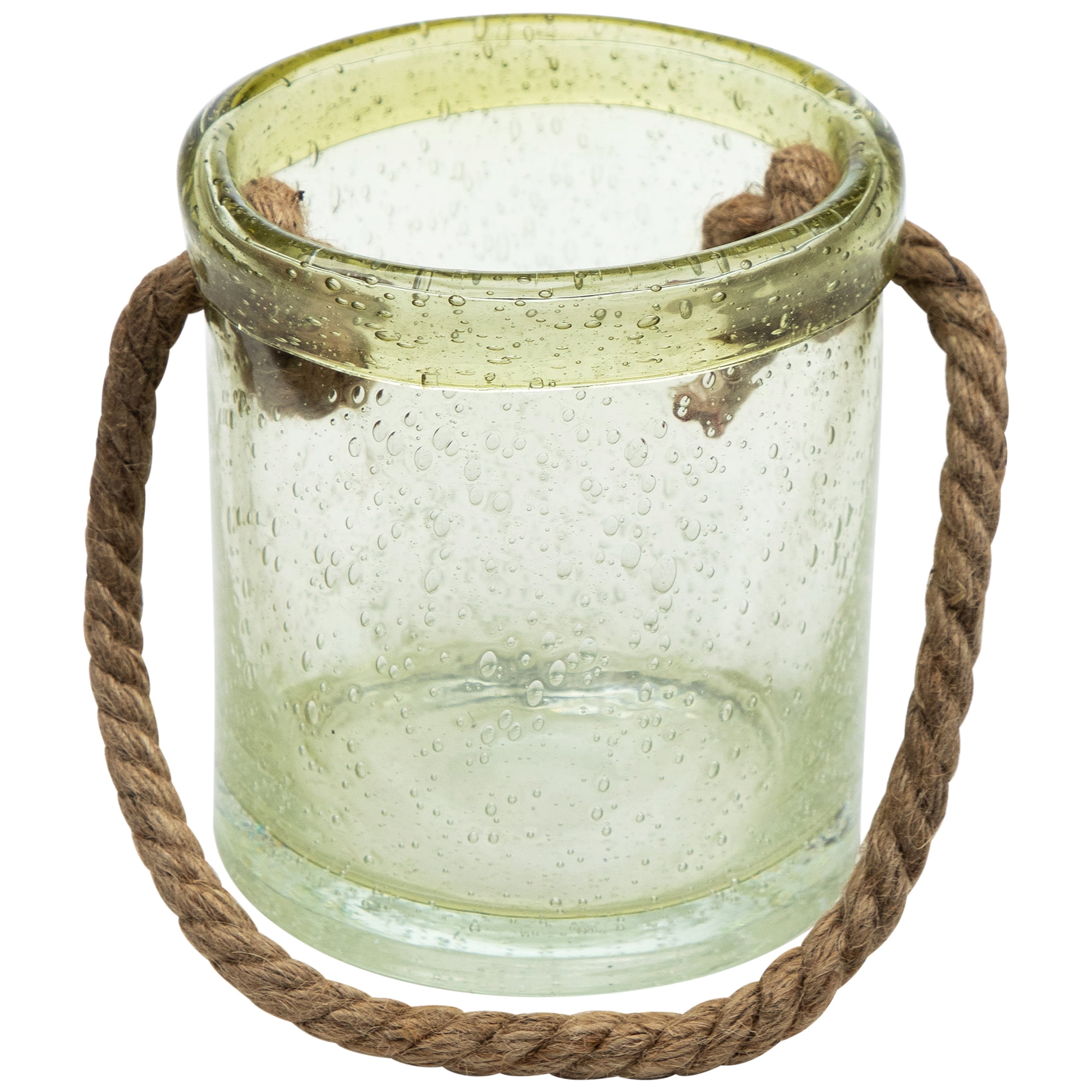 Northlight Bubble Glass Hurricane Candle Holder - 6.5" - Lemonade Yellow