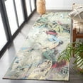 thumbnail image 3 of SAFAVIEH Barbados Eamon Botanical Indoor/Outdoor Runner Rug, Black Green/Pink, 2'8" x 8', 3 of 11
