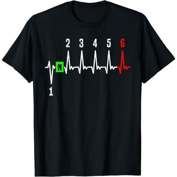 1N23456 1 Down 6 Up Motorcycle Shift Pattern T-Shirt