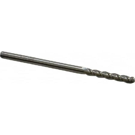 

Accupro 1/8 Diam 3/4 LOC 3 Flute Solid Carbide Ball End Mill Uncoated Single End 2-1/4 OAL 1/8 Shank Diam Spiral Flute