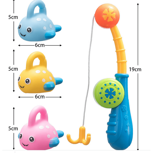 Bath Toys for Toddlers Shower Fishing Game Bathtub Toy, Colorful Floating  Fish with Rod Pole Set Water Table 