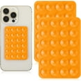 thumbnail image 1 of 2 Pcs Silicone Suction Phone Case Adhesive Mount, Suction Phone Case Mount Anti-Slip Hands-Free Mobile Accessory Phone Accessory Holder (Orange), 1 of 5