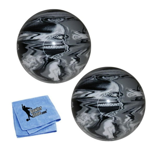 EPCO Duckpin Bowling Balls- Marbleized - Black, White  Grey (5 inch- 3lbs. 12 oz.) 2 Balls