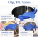 thumbnail image 4 of Kitchen Gizmo Strain - Colador de silicona con clip para ollas, sartenes y cuencos - Aparatos de cocina resistentes al calor, colador escurridor esencial para verduras y pastas - 7,87 x 2,76 x 4,53, 4 of 8