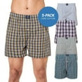 thumbnail image 5 of Badger Smith - Men's Boxer Shorts, Comfortable Cotton Boxers, 100% Cotton Checks Multicolor Boxers For Men, Multi Pack, X-Large, 5 of 12