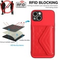 thumbnail image 5 of Nalacover Crossbody Wallet Case for iPhone 14 Plus RFID Blocking Card Slot Holder, Magnetic Flip Folio Purse Case, PU Leather Envelope Design Handbag Women Girls For iPhone 14 Plus, Red, 5 of 10