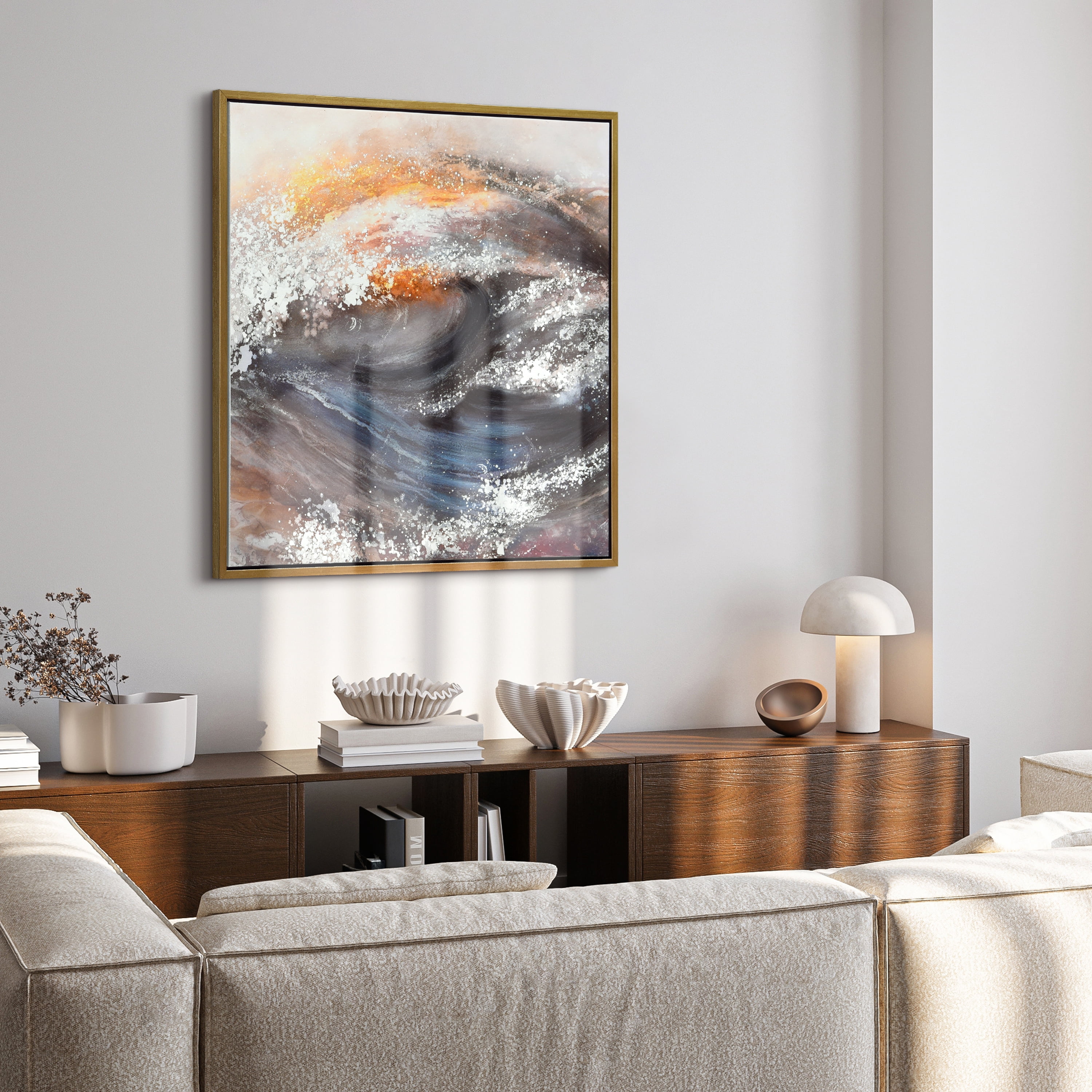 Empire Art Direct Tornado Textured Metallic Hand Painted Wall Art, 36" x 36" x 1.5", Ready to Hang