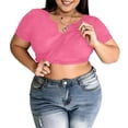 thumbnail image 3 of TaTaai Women's Casual Built-in Pad Tee Plus Size Short Sleeve Round Neck with Removable Bra Pads Solid Color Stretchy Comfy Spring Summer Daily Lounge Wear Gift, 3 of 7