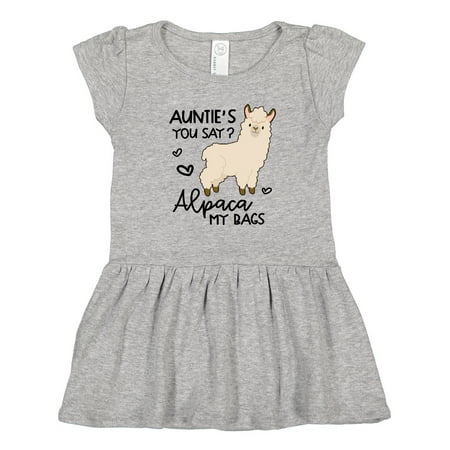 

Inktastic Auntie s You Say Alpaca My Bags Gift Toddler Girl Dress